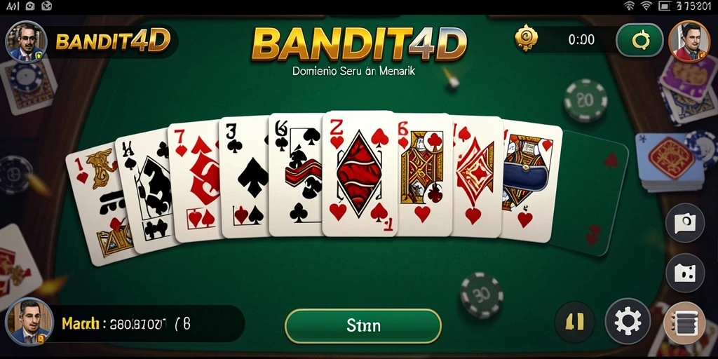 Gameplay seru BANDIT4D dengan kartu Domino yang menantang.