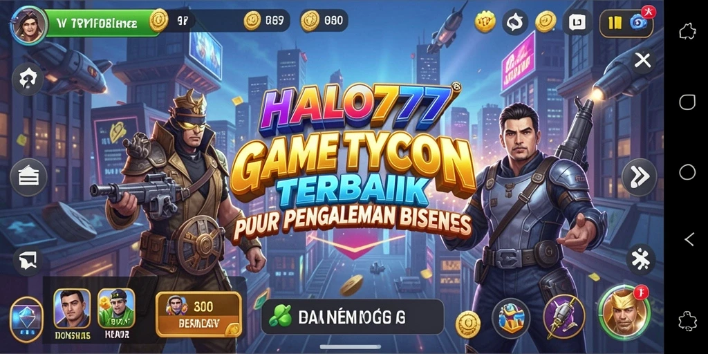 Screenshot utama HALO777 menampilkan gameplay Tycoon yang menarik.