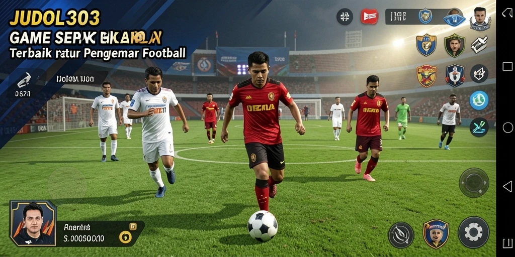 Tampilan gameplay yang memukau di lapangan sepak bola.
