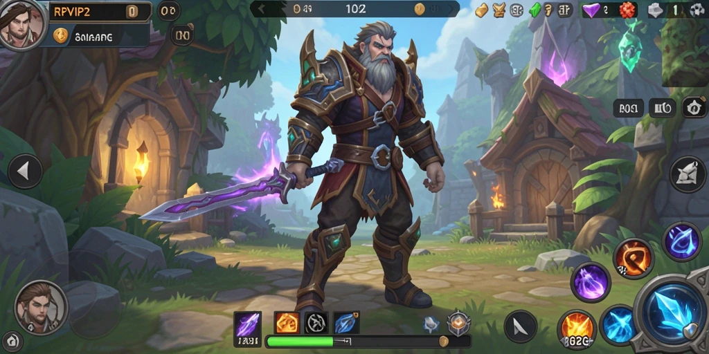 Screenshot gameplay RPVIP2 menampilkan pertempuran epik dengan karakter yang beraksi.