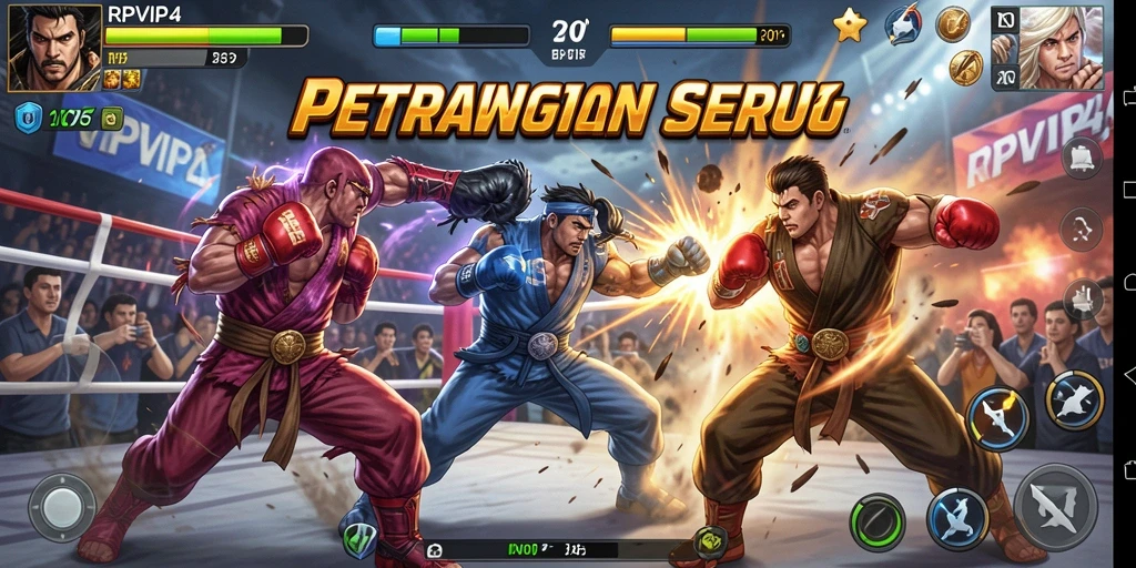 Tampilan utama gameplay RPVIP4 dengan karakter bertarung seru.