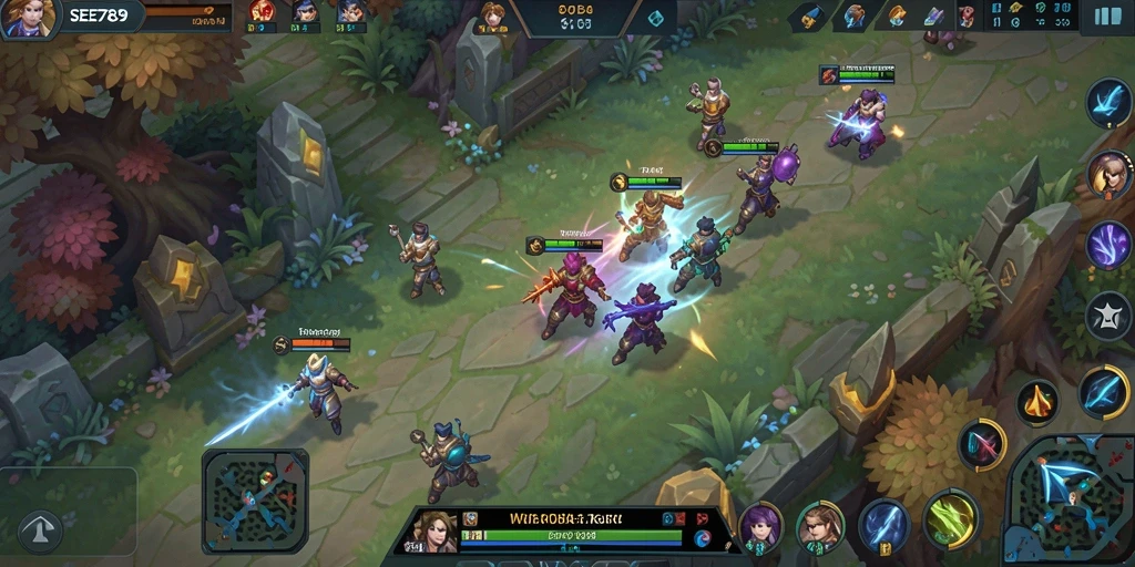 Tampilan aksi seru dalam gameplay MOBA SEE789.