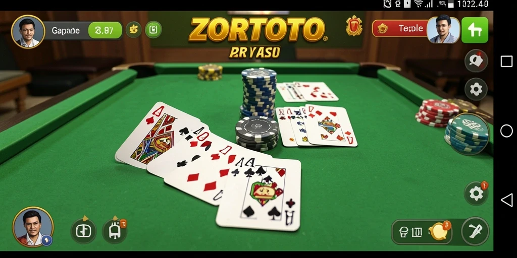 Tampilan gameplay ZORTOTO yang seru dan menantang dalam Gaple.